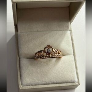 Pandora Princess Tiara Crown ring in rose gold